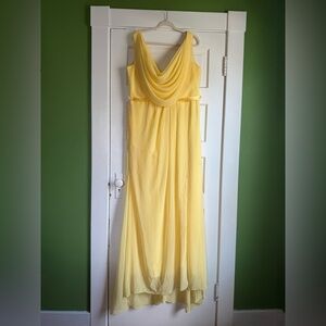 Elegant Yellow Evening Bridesmaid Gown